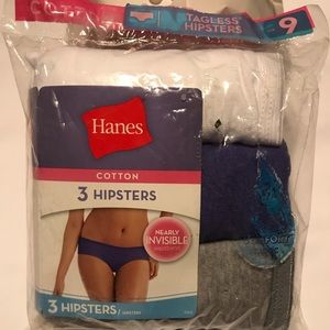 2/$10 Hanes Tagless Cotton Hipsters Panty